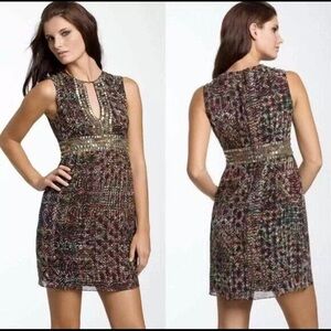 Nanette Lepore  Beaded Silk Embellished Love Me  Dress - Size 2
